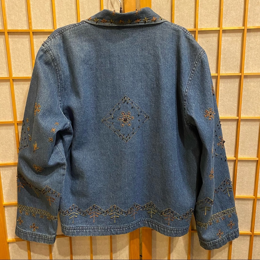 new directions Embroidered Blue Denim Jacket - Picture 2 of 8